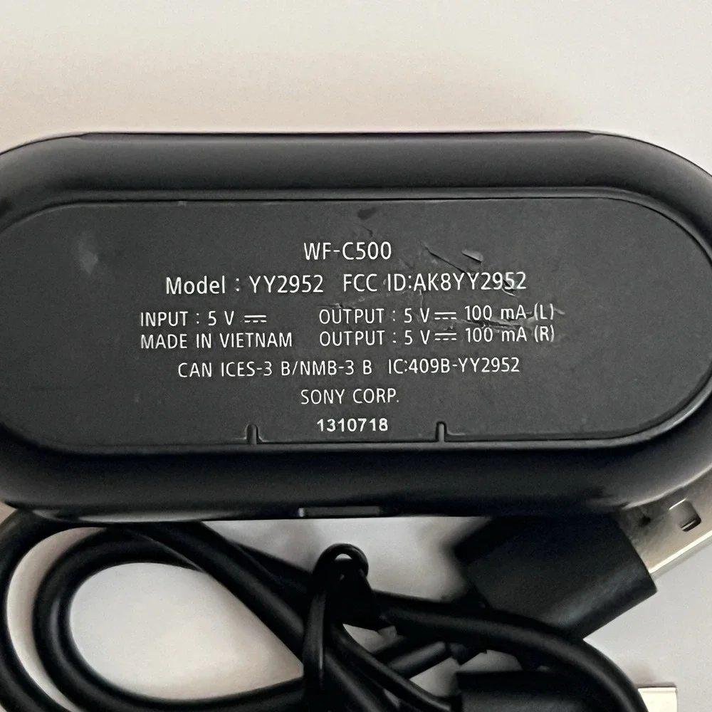 Sony WF-C500 Black Bluetooth True Wireless Earbuds W/Charging Case Tested